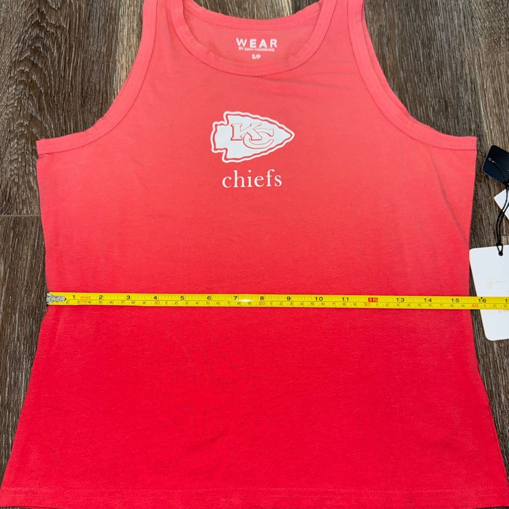 NWT WEAR by Erin Andrews Gracie Hunt Red Kansas City Chiefs Ombre Tank Top Small - Picture 9 of 11